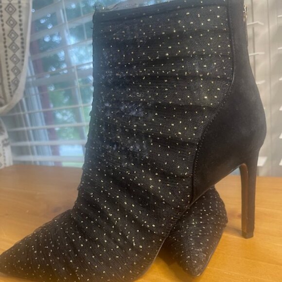 Sam Edelman Black Ankle Boots with Silver Accents - Picture 3 of 6